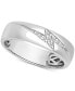 ფოტო #1 პროდუქტის Men's Diamond Lightning Bolt Band (1/10 ct. t.w.) in 10k White Gold