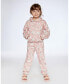 ფოტო #3 პროდუქტის Girl French Terry Sweatpants Pink Jasmine Flower Print - Toddler|Child