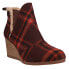 Фото #2 товара TOMS Kelsey Wedge Round Toe Booties Womens Red Casual Boots 10015795T