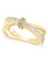 Gold-Tone Pavé & Square Cubic Zirconia Crisscross Accent Ring, Created for Macy's