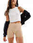 Фото #1 товара Pieces seamless mini legging shorts in beige