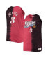 Men's Allen Iverson Red and Black Philadelphia 76ers Profile Tie-Dye Player Tank Top