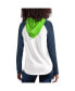 Фото #2 товара Women's White Seattle Seahawks MVP Raglan Hooded Long Sleeve T-shirt