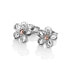 Silver flower earrings with diamonds Forget me not DE618