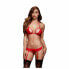 Red Lacy Bra Garter &amp; Open Crotch Panty One Size Baci Lingerie BW3101-REDOS