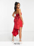 Фото #1 товара Forever New Petite strapless trailing bow mini dress in red