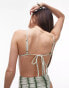 Topshop ruched bandeau bikini top in green tie dye print grün, 46 - фото #2