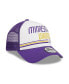 Фото #3 товара Men's White, Purple Minnesota Vikings Stacked A-Frame Trucker 9FORTY Adjustable Hat