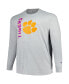 Men's Heather Gray Clemson Tigers Big and Tall Mascot Long Sleeve T-shirt
