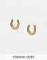 Фото #1 товара Kingsley Ryan Sterling Silver horseshoe stud earrings in gold