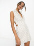 ASOS DESIGN dripped jewel embellished structured blazer mini dress with cut out back detail in white