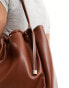 ASOS DESIGN scrunch top tote bag in brown