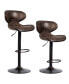 Фото #1 товара Set of 2 Adjustable Bar Stools Swivel Bar Chairs