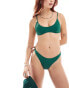 Фото #1 товара Weekday Drop scoop neck bikini top in green exclusive to ASOS