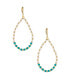 Turquoise and Imitation Pearl Beaded Oval Earrings