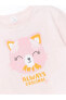 Фото #3 товара %100 Pamuk Penye Kumaş Baskılı Kız Bebek Tişört