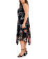 ფოტო #3 პროდუქტის Plus Size Floral-Print Sleeveless Handkerchief-Hem Dress