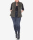 Фото #3 товара Plus Size Women's Zip Up Sherpa Vest Jacket