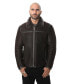 Фото #1 товара Men's Leather Jacket, Washed Brown with Brissa Wool