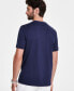 Men's Mercerized Cotton Short Sleeve Crewneck T-Shirt, Created for Macy's Синий, XL - фото #2