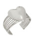 ფოტო #2 პროდუქტის Silver Puffy Heart Cuff Bracelet