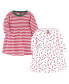 ფოტო #1 პროდუქტის Infant Girl Long-Sleeve Cotton Dresses 2pk, Candy Cane