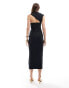 Фото #3 товара ASOS DESIGN slash neck cutout midi dress in black