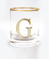 Фото #1 товара Стаканы для виски Qualia Glass с монограммой, обода и буквой G, набор из 4 шт.