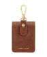 Фото #3 товара Women's Honey Brown Faux Leather Holder with Gold-Tone Alloy AK Symbol and Matching Carabiner Clip