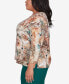 Plus Size Emerald Isle Women's Center Lace Floral Print Top