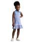 ფოტო #4 პროდუქტის Toddler and Little Girls Striped Stretch Mesh Polo Dress