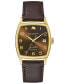 ფოტო #1 პროდუქტის Men's Frank Sinatra Automatic Brown Leather Strap Watch 33.5x45mm