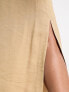 ASOS EDITION column midi skirt with side splits in camel