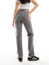 Фото #3 товара Monki mid waist straight leg jeans in grey wash