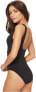 Tommy Bahama 168391 Womens One-Piece Gathered Swimwear Solid Black Size 12