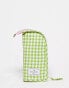 Фото #1 товара The Flat Lay Co. X ASOS EXCLUSIVE Standing Makeup Brush Case in Green Gingham