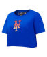 ფოტო #2 პროდუქტის Women's Royal New York Mets Painted Sky Boxy Cropped T-shirt