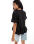 ASOS DESIGN smock tie front top in black