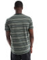 Fred Perry striped t-shirt in green and black