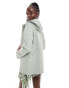 Фото #2 товара Brave Soul rubberised rain coat in light sage green