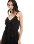 Vero Moda ruffle maxi dress in black