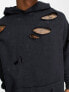 Фото #3 товара ASOS DESIGN extreme oversized hoodie in washed black with distressing