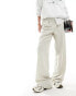 Vero Moda Tall wide leg dad trousers in silver lining