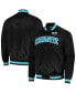 Men's Black Charlotte Hornets Hardwood Classics Throwback Wordmark Raglan Full-Snap Jacket