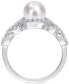 ფოტო #3 პროდუქტის Cultured Freshwater Pearl (7mm) & Diamond Accent Openwork Ring in Sterling Silver