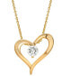 ფოტო #1 პროდუქტის Diamond Heart Pendant Necklace (1/5 ct. t.w.) in 14k White or Yellow Gold, 16" + 4" extender