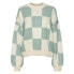 NOISY MAY Sun sweater Pearled Ivory / Pattern Slit Green Check, XS - фото #2