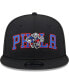 Фото #3 товара Men's Black Philadelphia 76ers Logo Blend 9FIFTY Snapback Hat