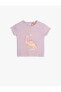 4SMG10110AK Koton Kız Bebek T-shirt LİLA