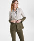 Фото #1 товара Women's Peak-Lapel Colorblocked Single-Button Blazer